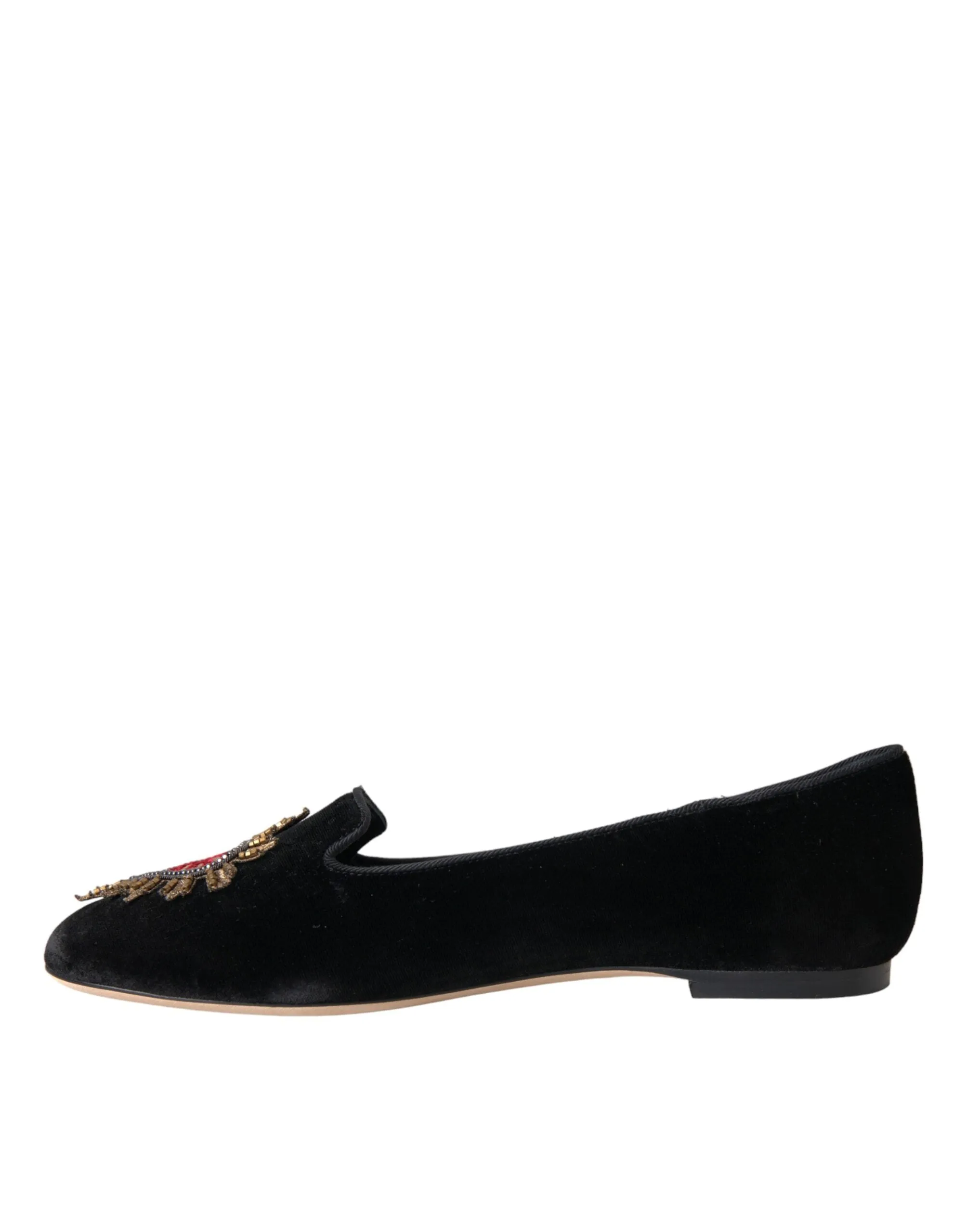 Black Velvet DG Heart Loafers Flats Shoes sold by Louxly product image thumbnail 5