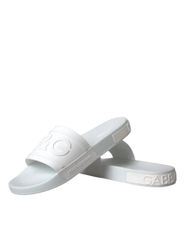White Rubber Slides Sandals Beachwear Shoes sold by Louxly