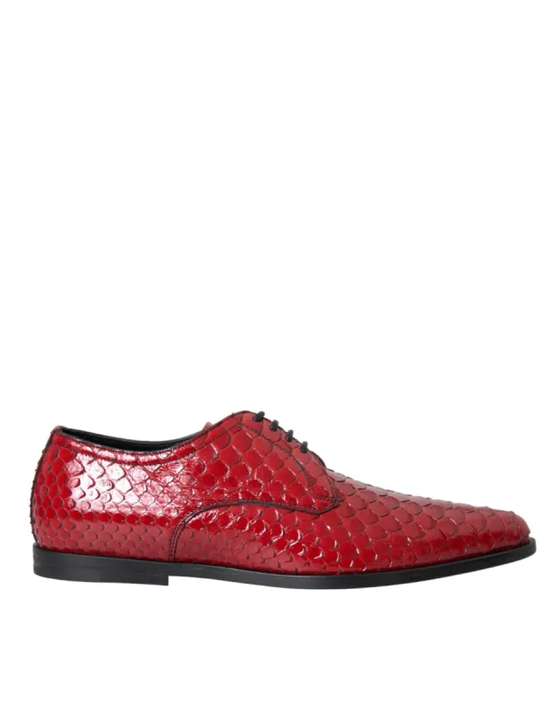 Red Textured Varnished Derby Men Formal Shoes sold by Louxly