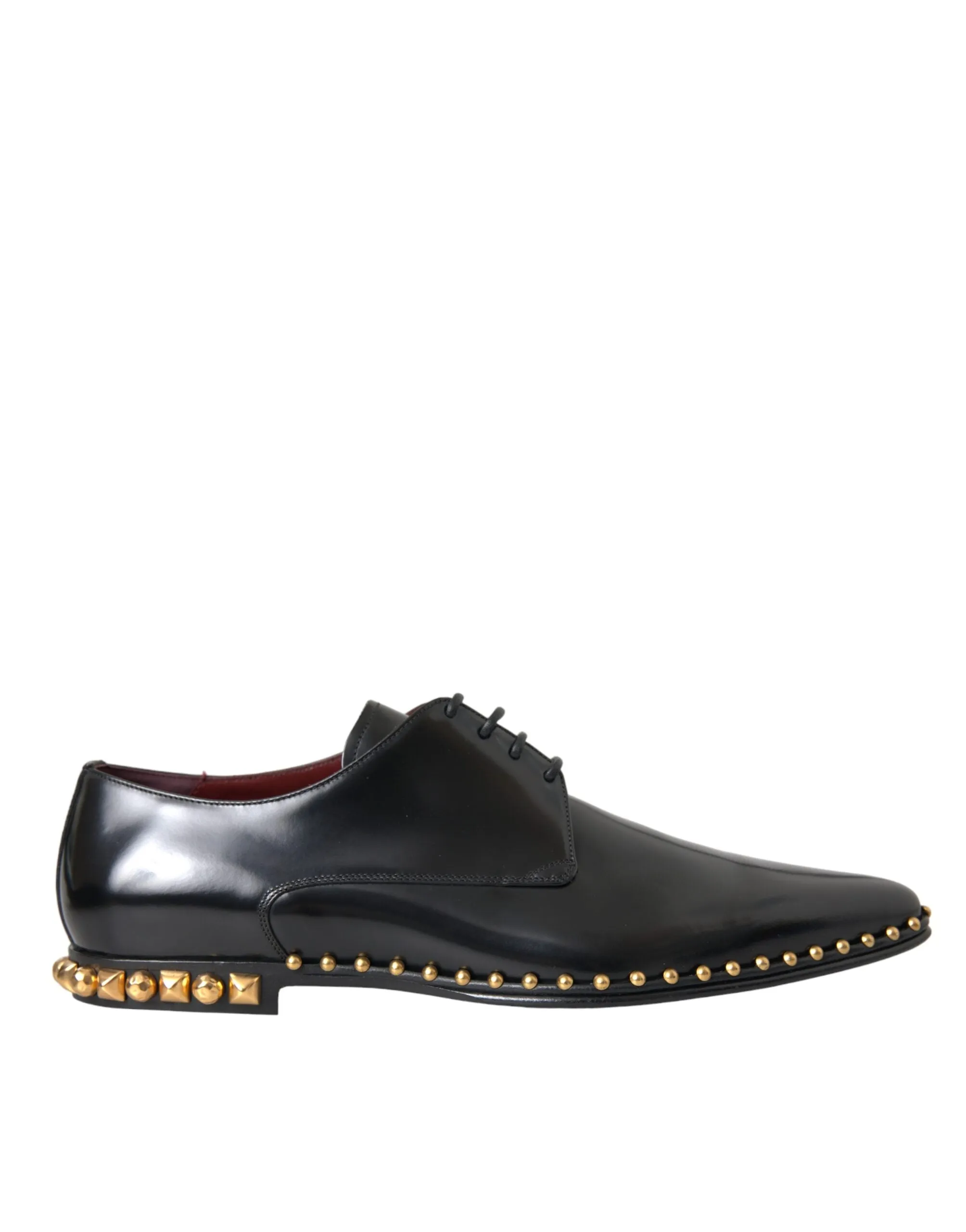 Black Leather Gold Studded Derby Dress Shoes sold by Louxly