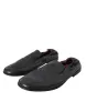 Black Logo Embroidered Leather Loafer Men Dress Shoes sold by Louxly
