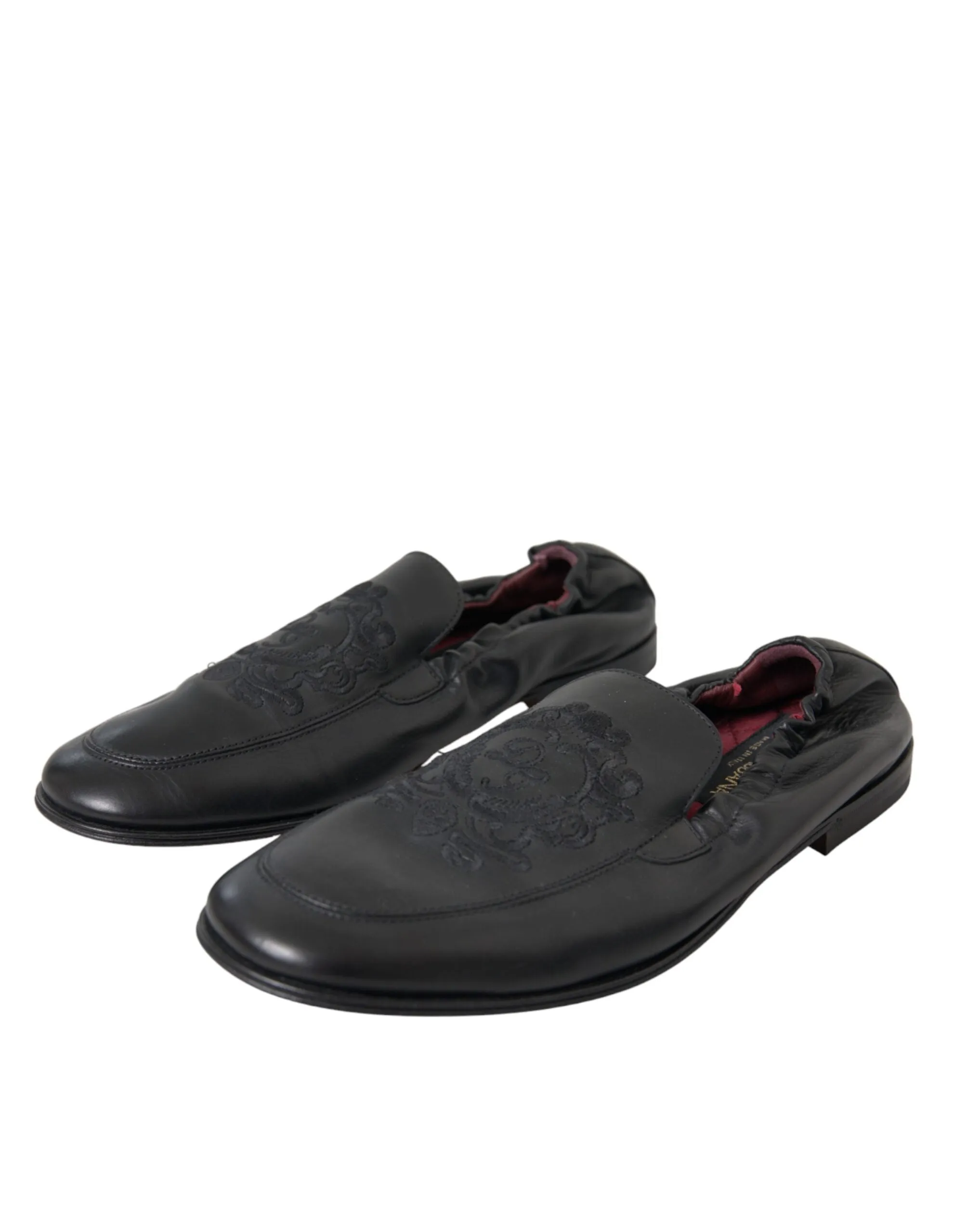 Black Logo Embroidered Leather Loafer Men Dress Shoes sold by Louxly product image thumbnail 3