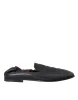 Black Logo Embroidered Leather Loafer Men Dress Shoes sold by Louxly