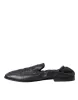 Black Logo Embroidered Leather Loafer Men Dress Shoes sold by Louxly