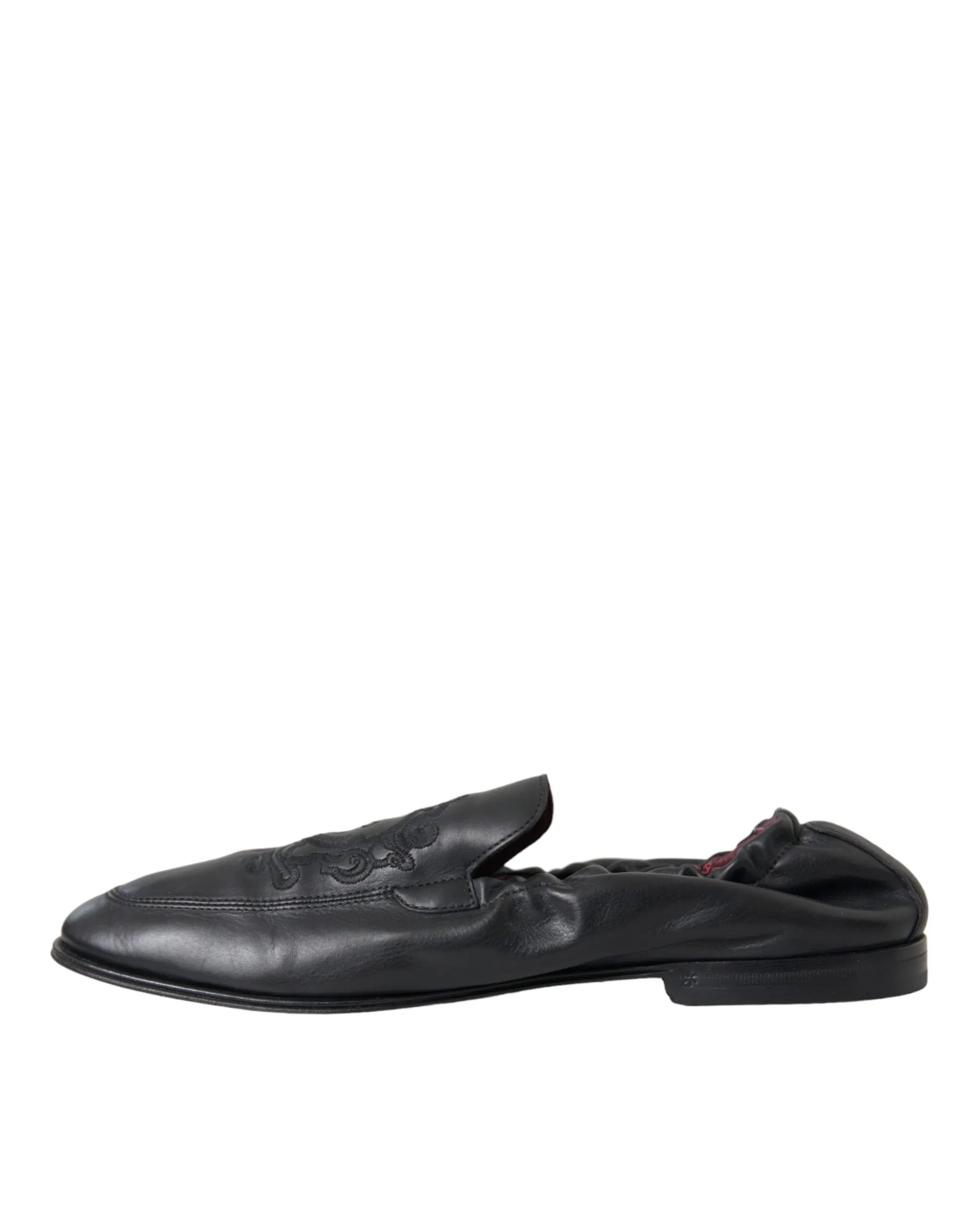 Black Logo Embroidered Leather Loafer Men Dress Shoes sold by Louxly product image thumbnail 5