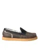 Brown Black Fur Leather Loafers Men Shoes sold by Louxly