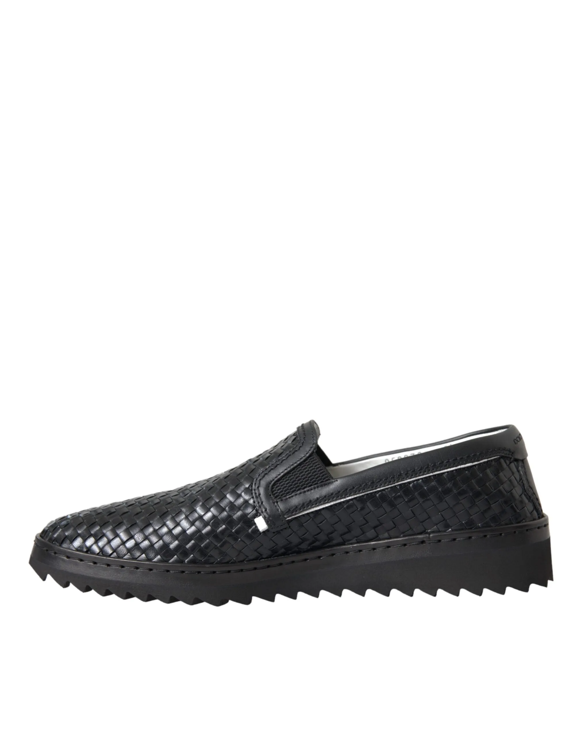 Black Woven Buffalo Leather Men Loafers Shoes sold by Louxly product image thumbnail 5
