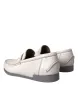 White Gray Leather Slip Mocassin Shoes Loafer sold by Louxly