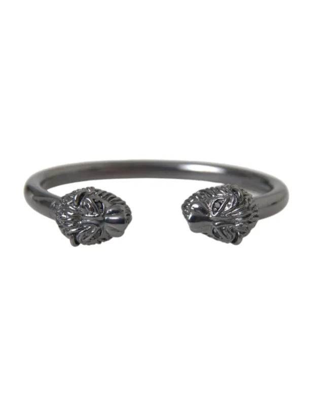Black Rhodium Lion Bangle Bracelet Women sold by Louxly