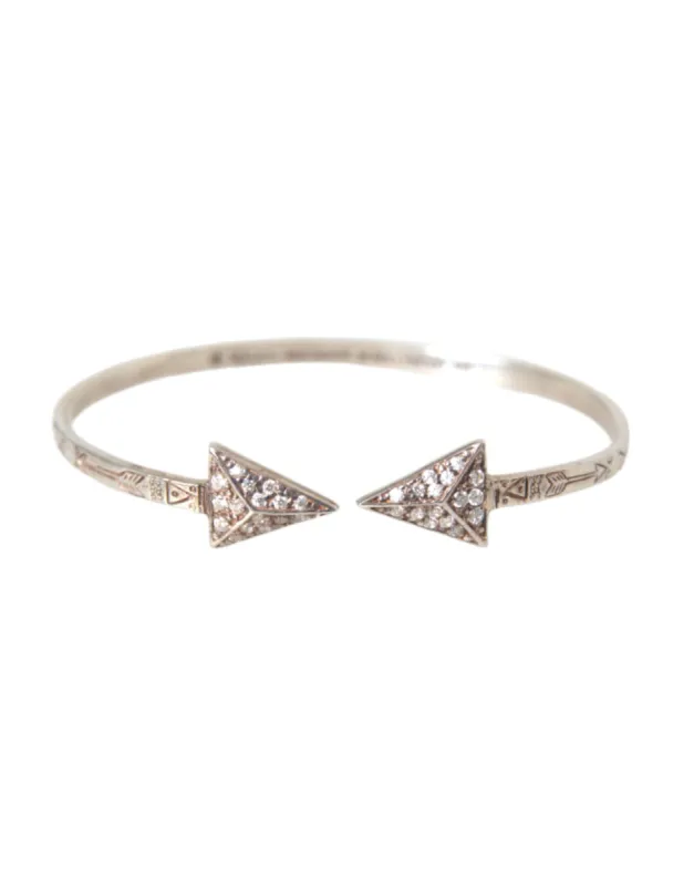 Arrow Crystal 925 Silver Bangle Bracelet Women sold by Louxly