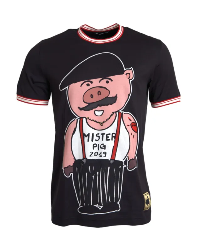 Black Cotton 2019 Year of the Pig T-shirt sold by Louxly