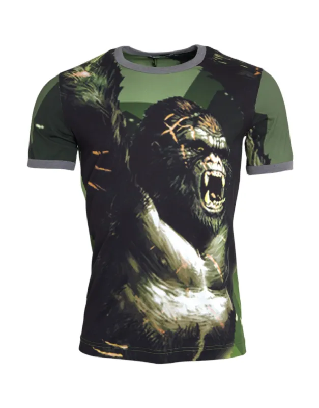 Green Gorilla Cotton Short Sleeves T-shirt sold by Louxly