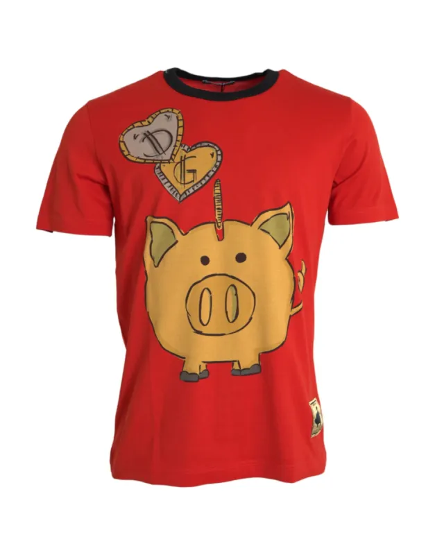 Red Cotton Top 2019 Year of the Pig T-shirt sold by Louxly