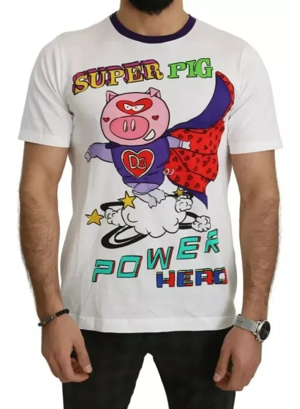 White Cotton Top 2019 Year of the Pig T-shirt sold by Louxly