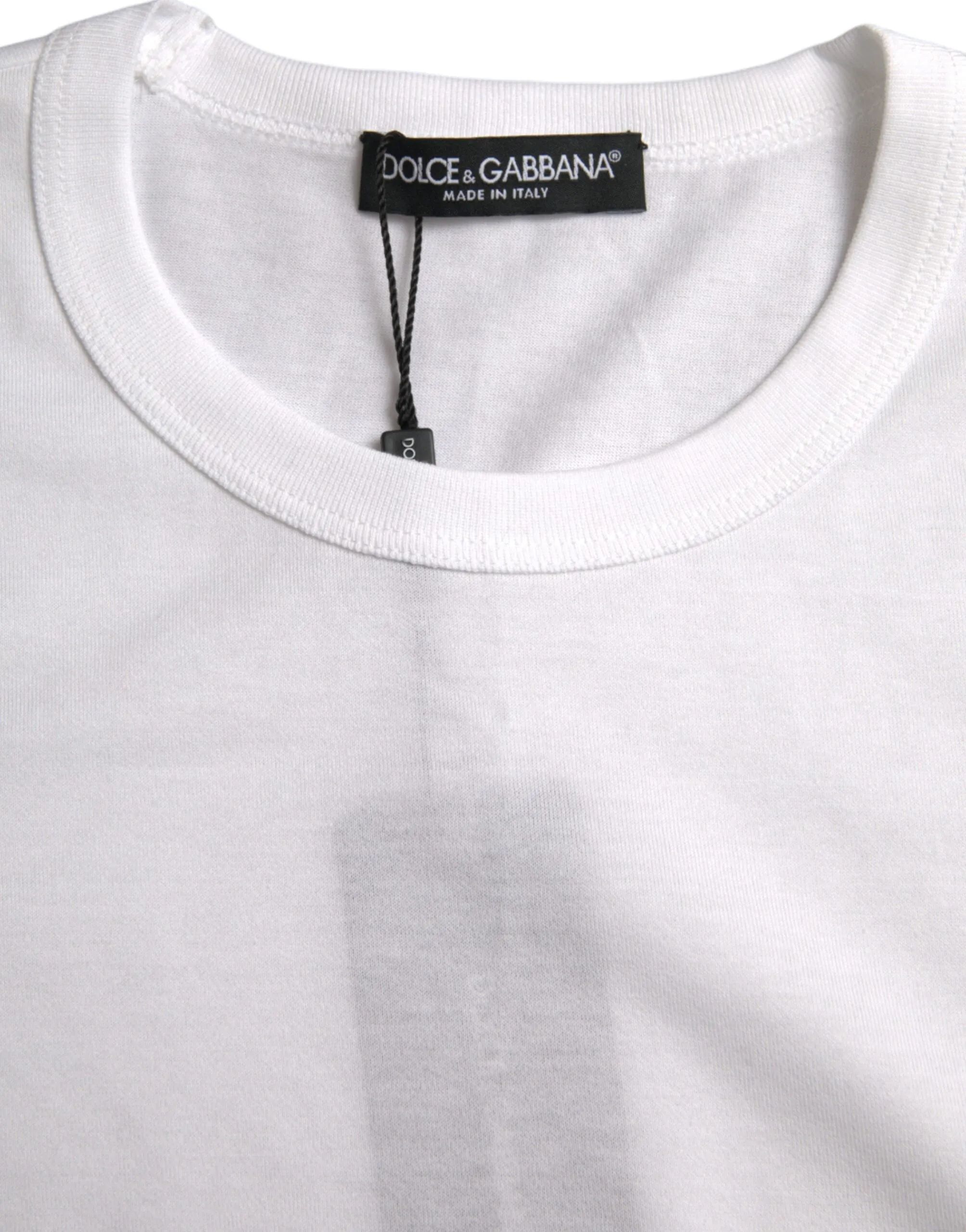 White Cotton Round Neck Short Sleeve T-shirt sold by Louxly product image thumbnail 3