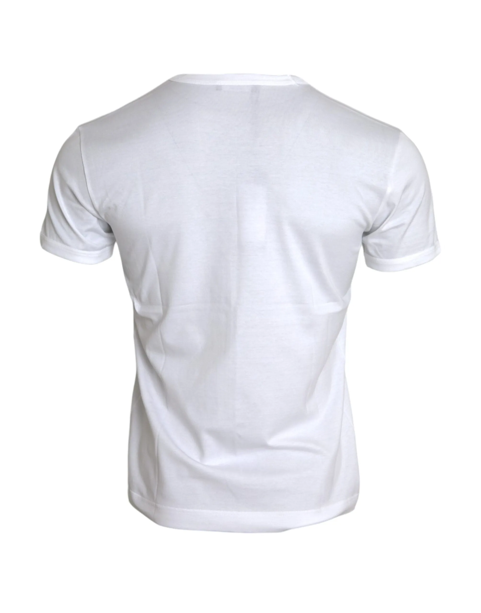 White Cotton Round Neck Short Sleeve T-shirt sold by Louxly product image thumbnail 2