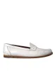 White Leather Slip On Mocassin Loafers Shoes sold by Louxly