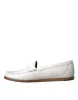 White Leather Slip On Mocassin Loafers Shoes sold by Louxly