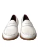 White Leather Slip On Mocassin Loafers Shoes sold by Louxly