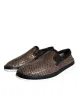Brown Black Leather Weaved Men Loafers Shoes sold by Louxly