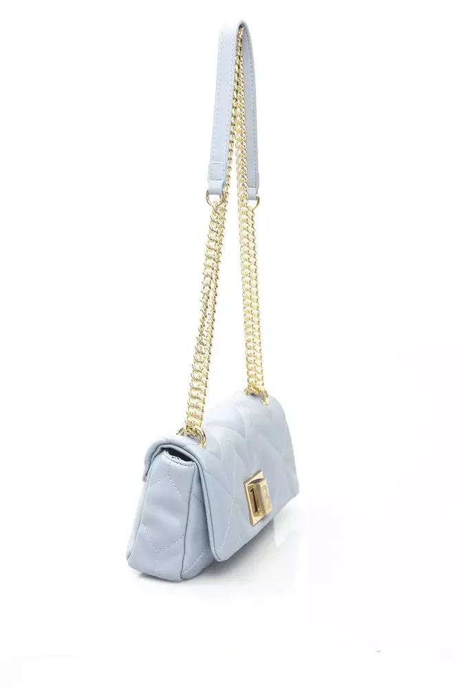 Elegant Light Blue Shoulder Bag with Golden Accents sold by Louxly product image thumbnail 2