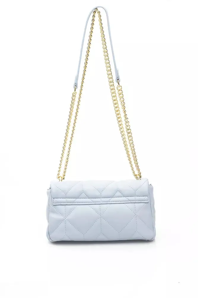 Elegant Light Blue Shoulder Bag with Golden Accents sold by Louxly product image thumbnail 3