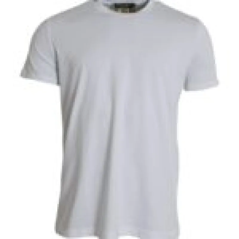 White Cotton Roundneck Short Sleeve T-shirt sold by Louxly
