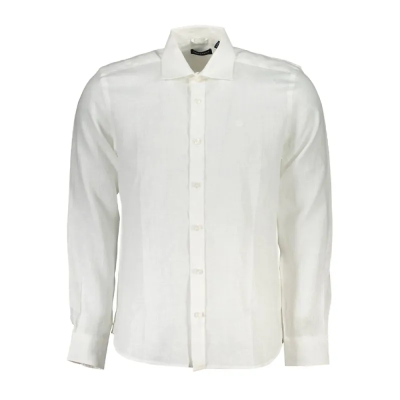 Elegant White Linen Long-Sleeved Shirt made by North Sails