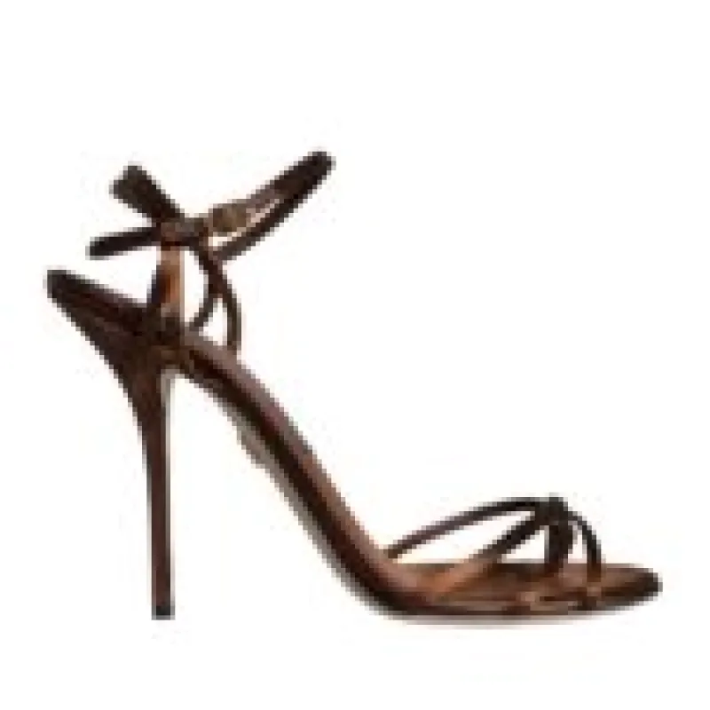 Bronze Ankle Strap Stiletto High Heels Sandals Shoes sold by Louxly