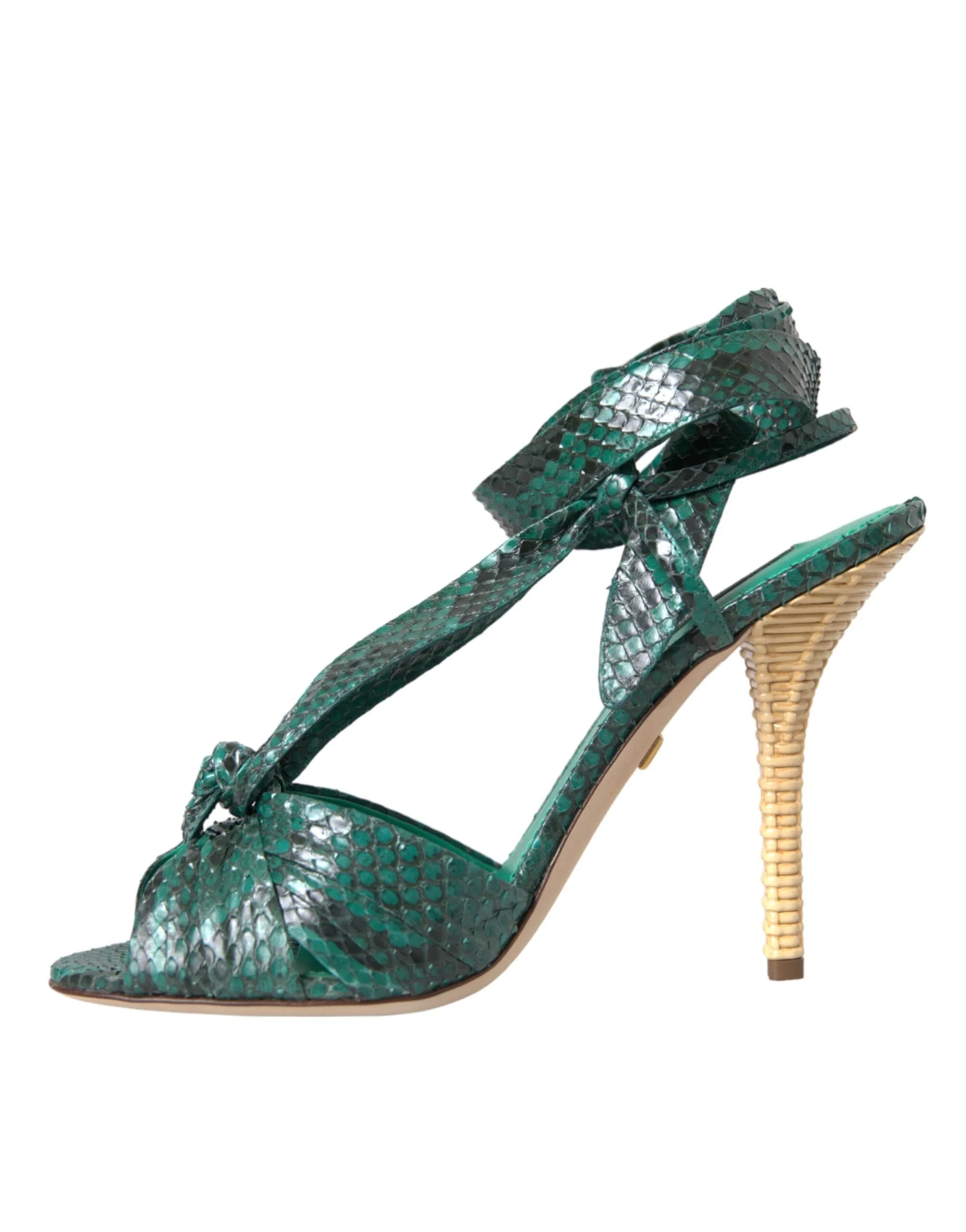 Green Exotic Leather Heels Sandals Shoes sold by Louxly product image thumbnail 5
