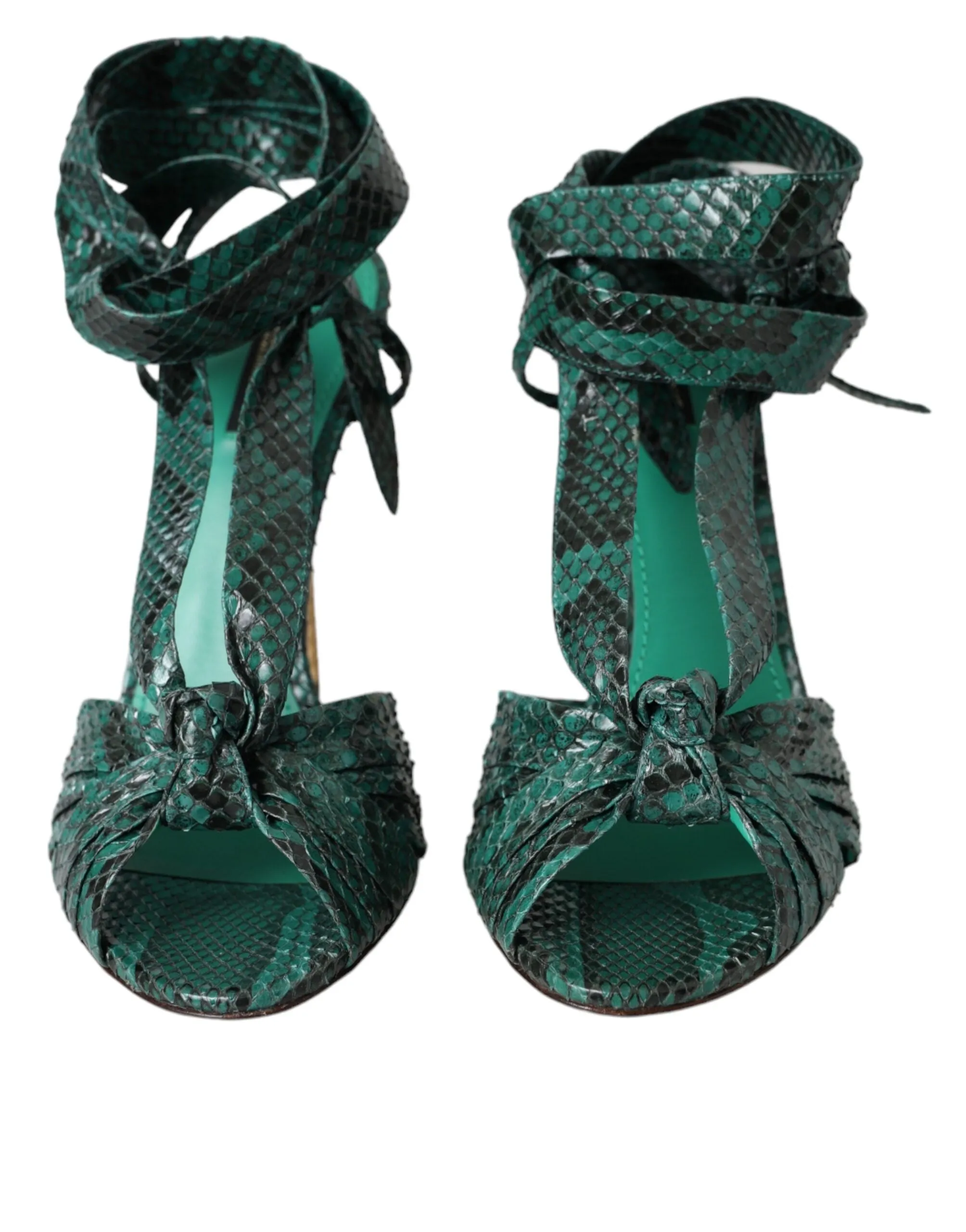 Green Exotic Leather Heels Sandals Shoes sold by Louxly product image thumbnail 2