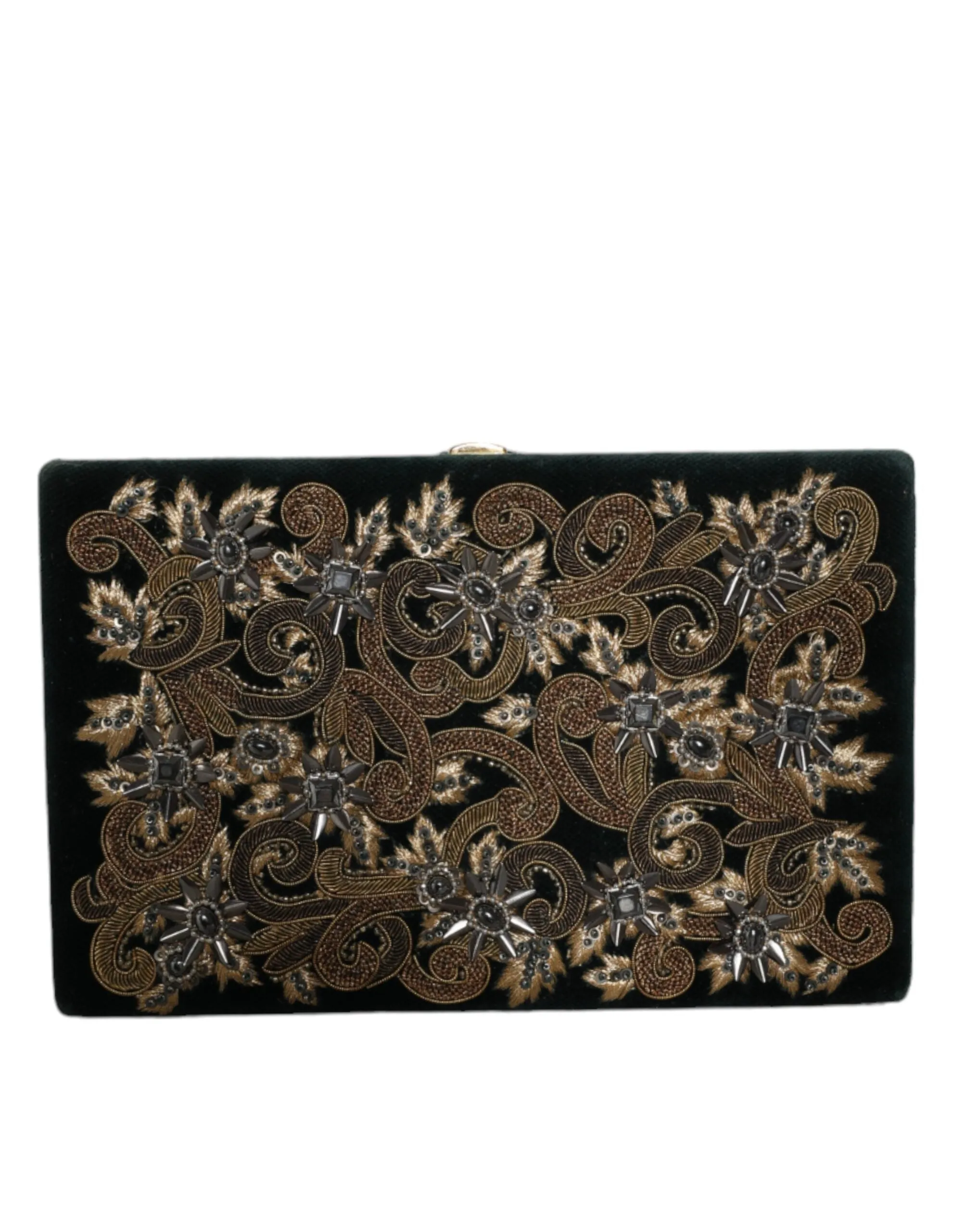 Black Velvet Gold Frame Clutch Evening Party Purse Bag sold by Louxly product image thumbnail 2