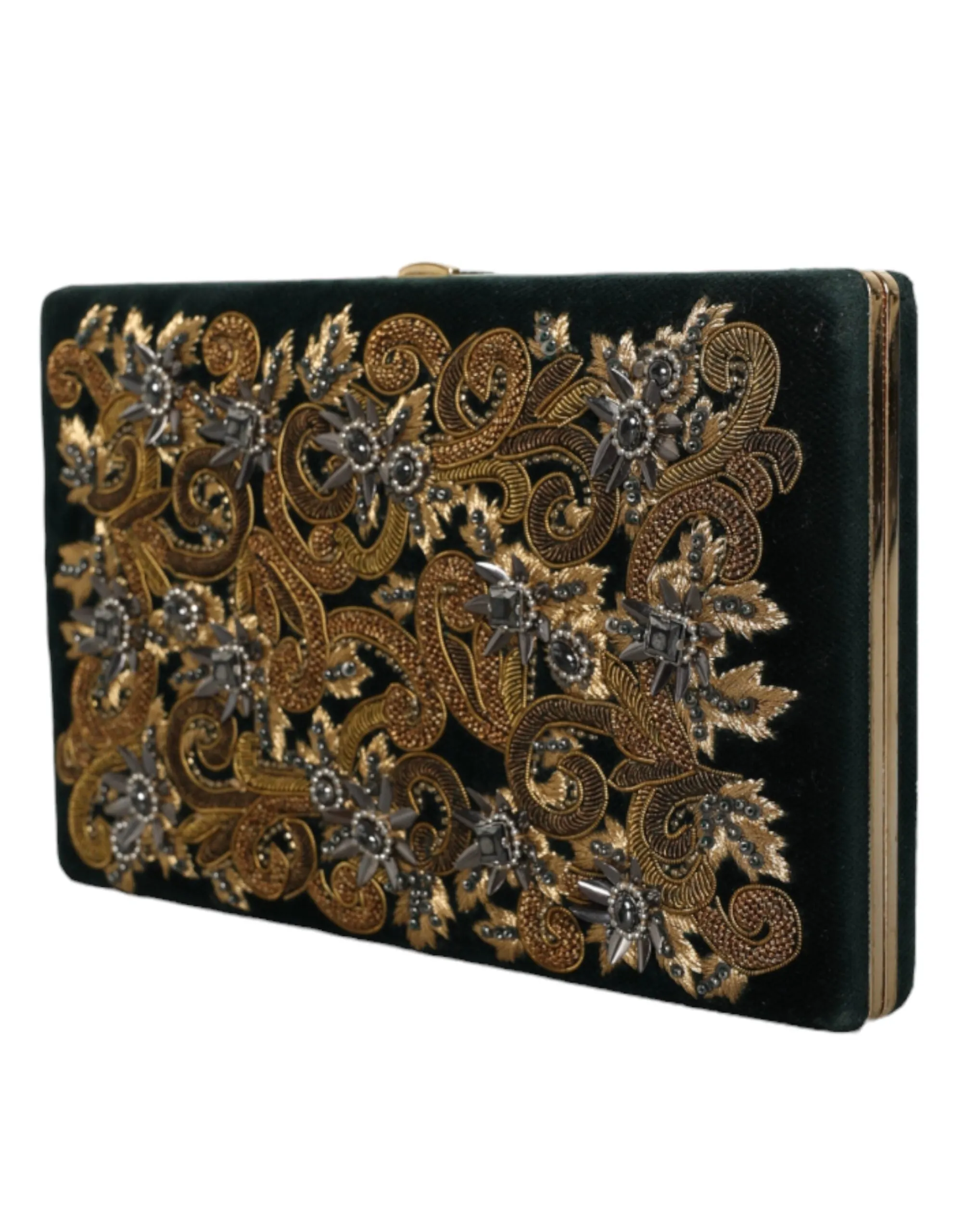 Black Velvet Gold Frame Clutch Evening Party Purse Bag sold by Louxly product image thumbnail 3