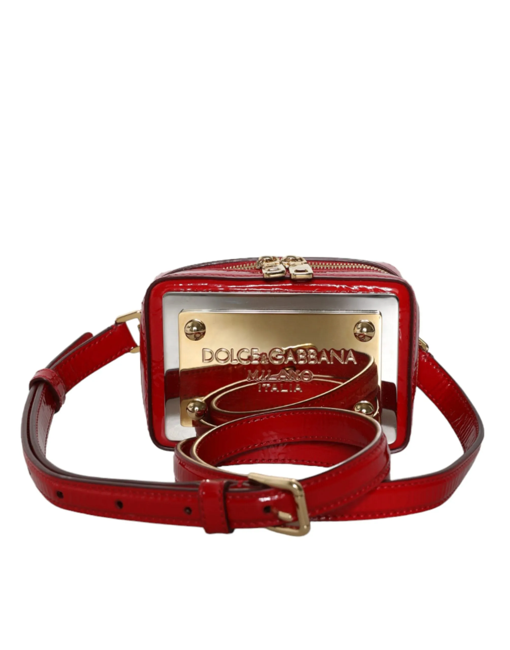 Red Leather Logo Plaque Waist Fanny Pack Women Bag sold by Louxly