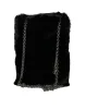 Black Faux Fur Silver Chain Crossbody Shoulder Purse Bag sold by Louxly