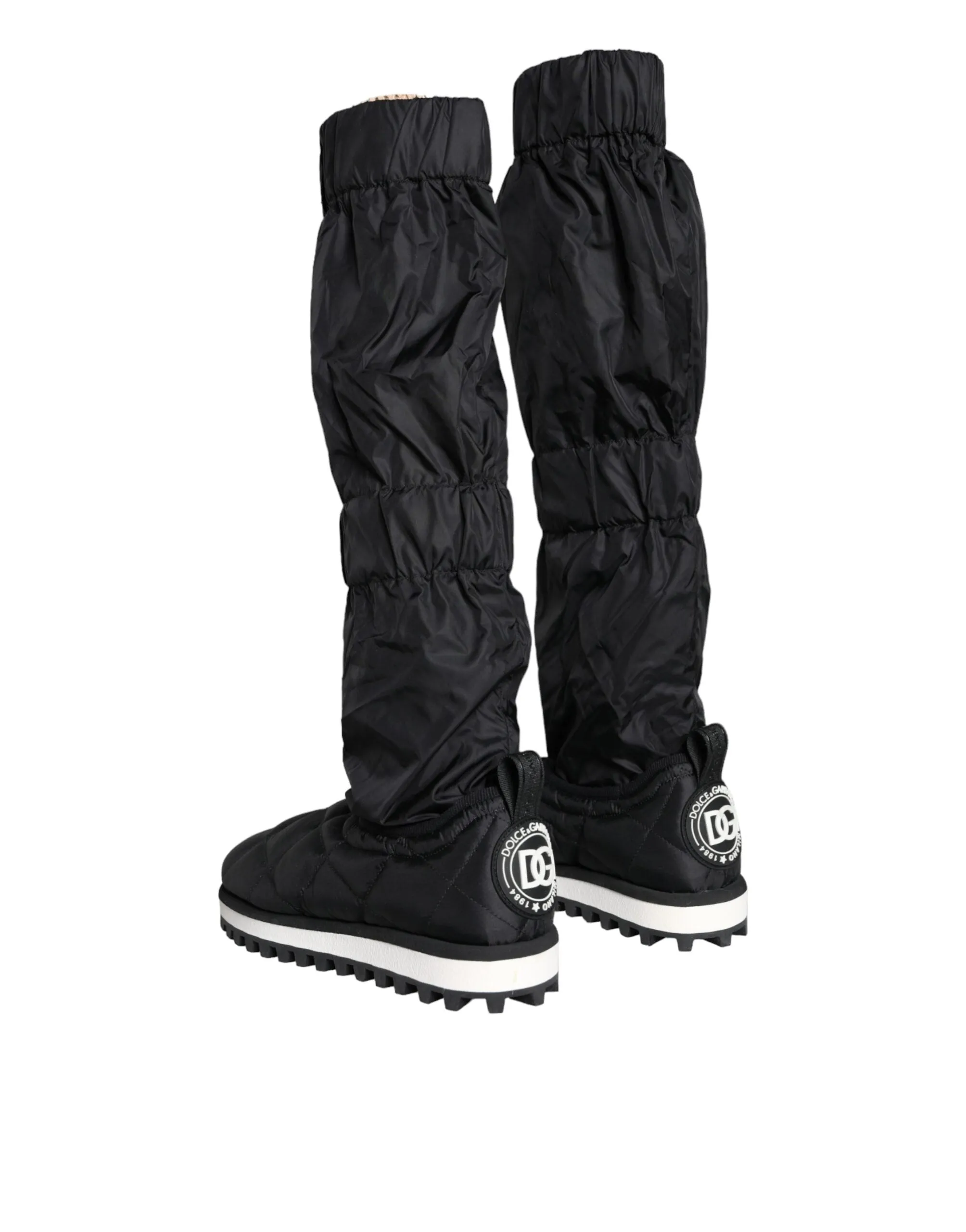 Black Quilted High Top Boots Sneakers Shoes sold by Louxly product image thumbnail 4