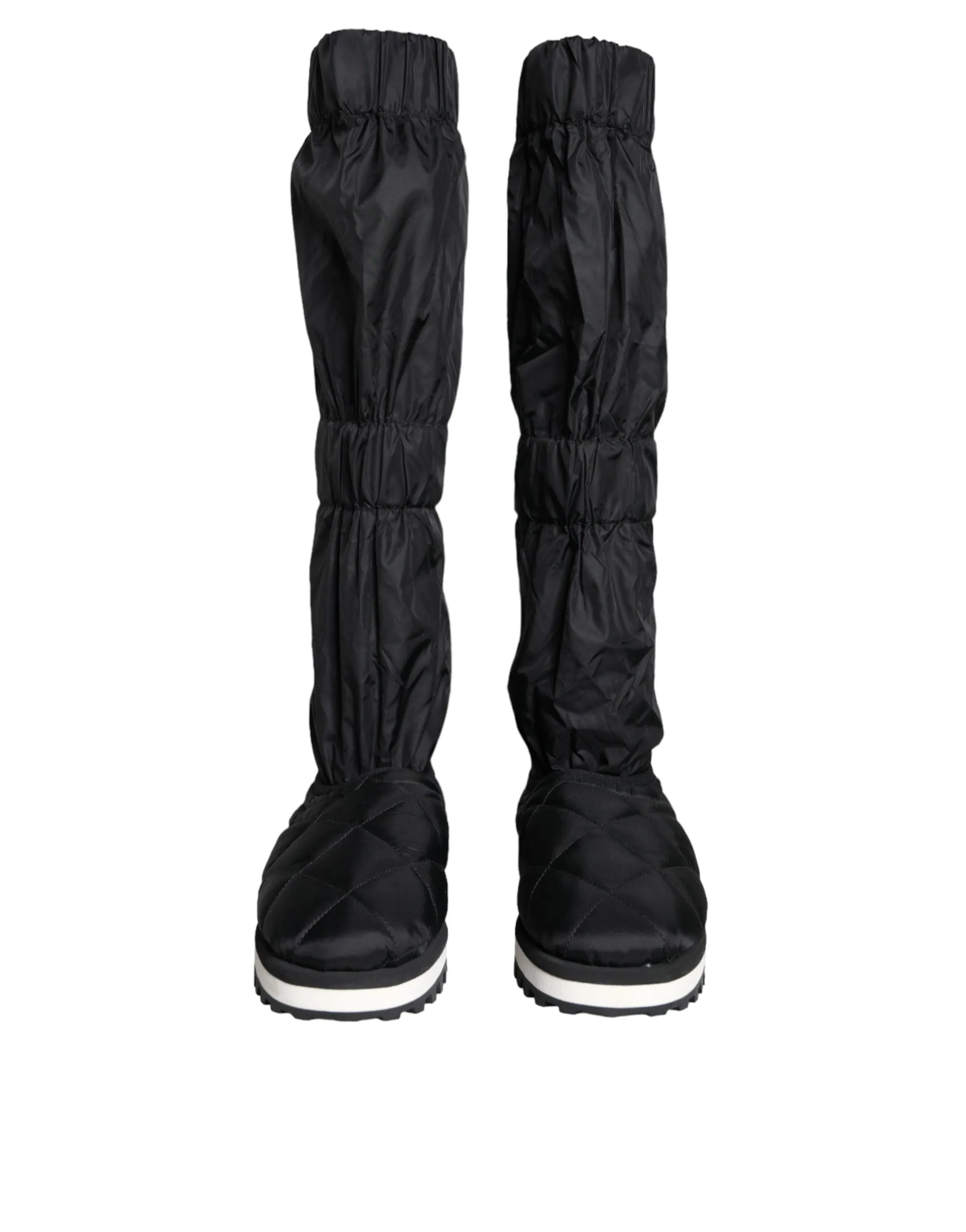 Black Quilted High Top Boots Sneakers Shoes sold by Louxly product image thumbnail 2