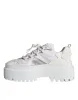 White Silver Chunky Platform Sneakers Shoes sold by Louxly