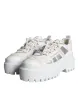 White Silver Chunky Platform Sneakers Shoes sold by Louxly