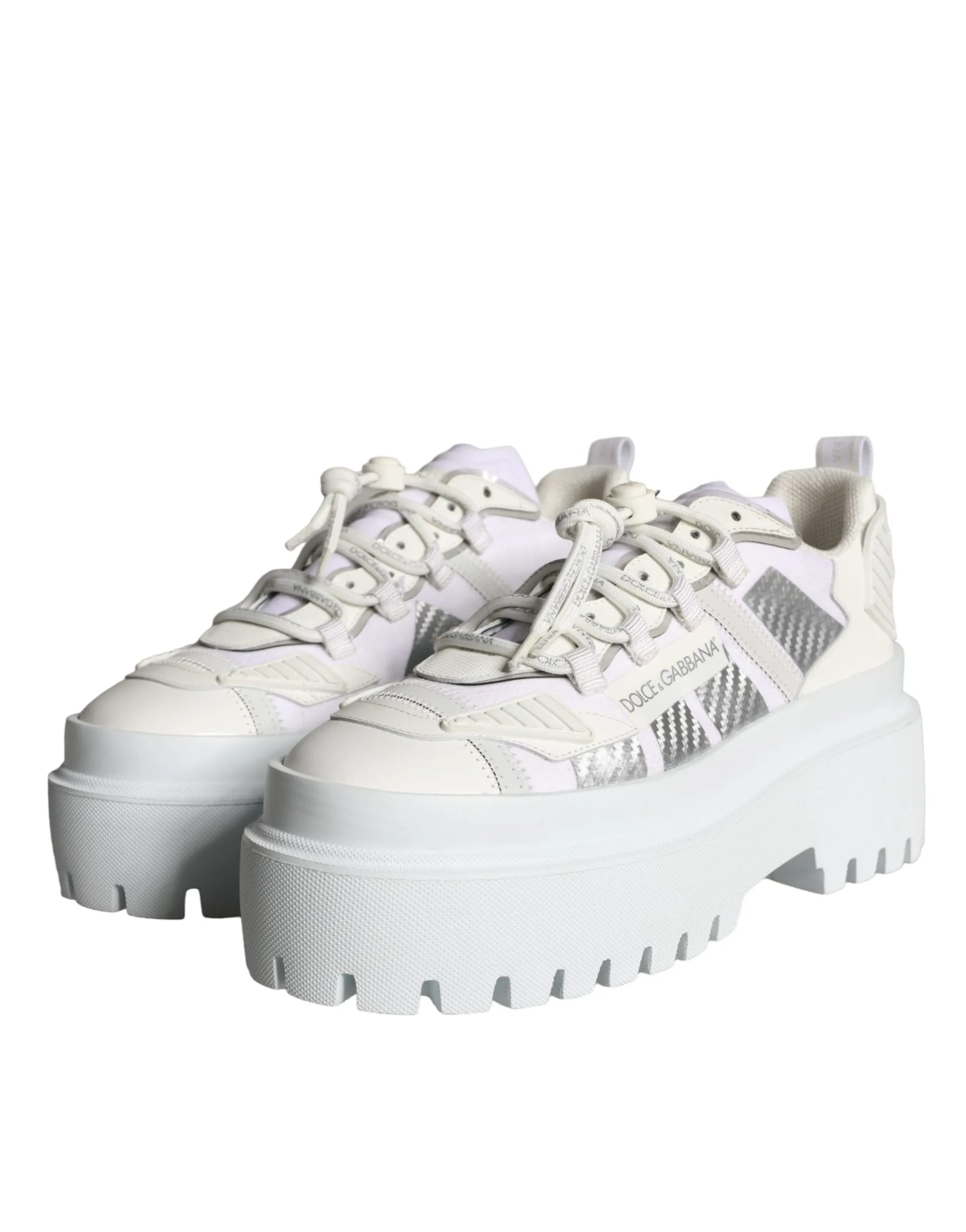 White Silver Chunky Platform Sneakers Shoes sold by Louxly product image thumbnail 3