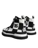 Black White Checkered High Top Sneakers Shoes sold by Louxly