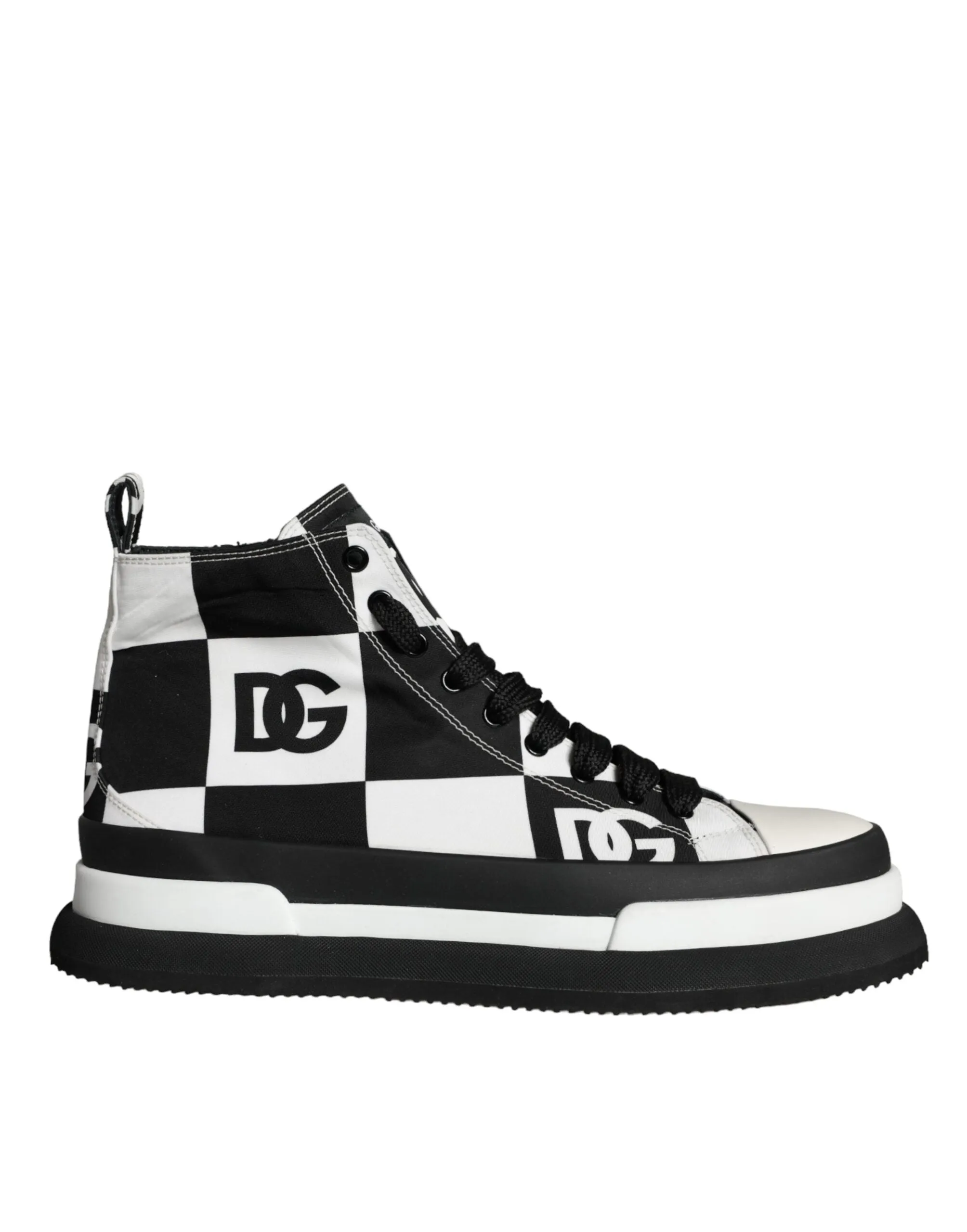 Black White Checkered High Top Sneakers Shoes sold by Louxly