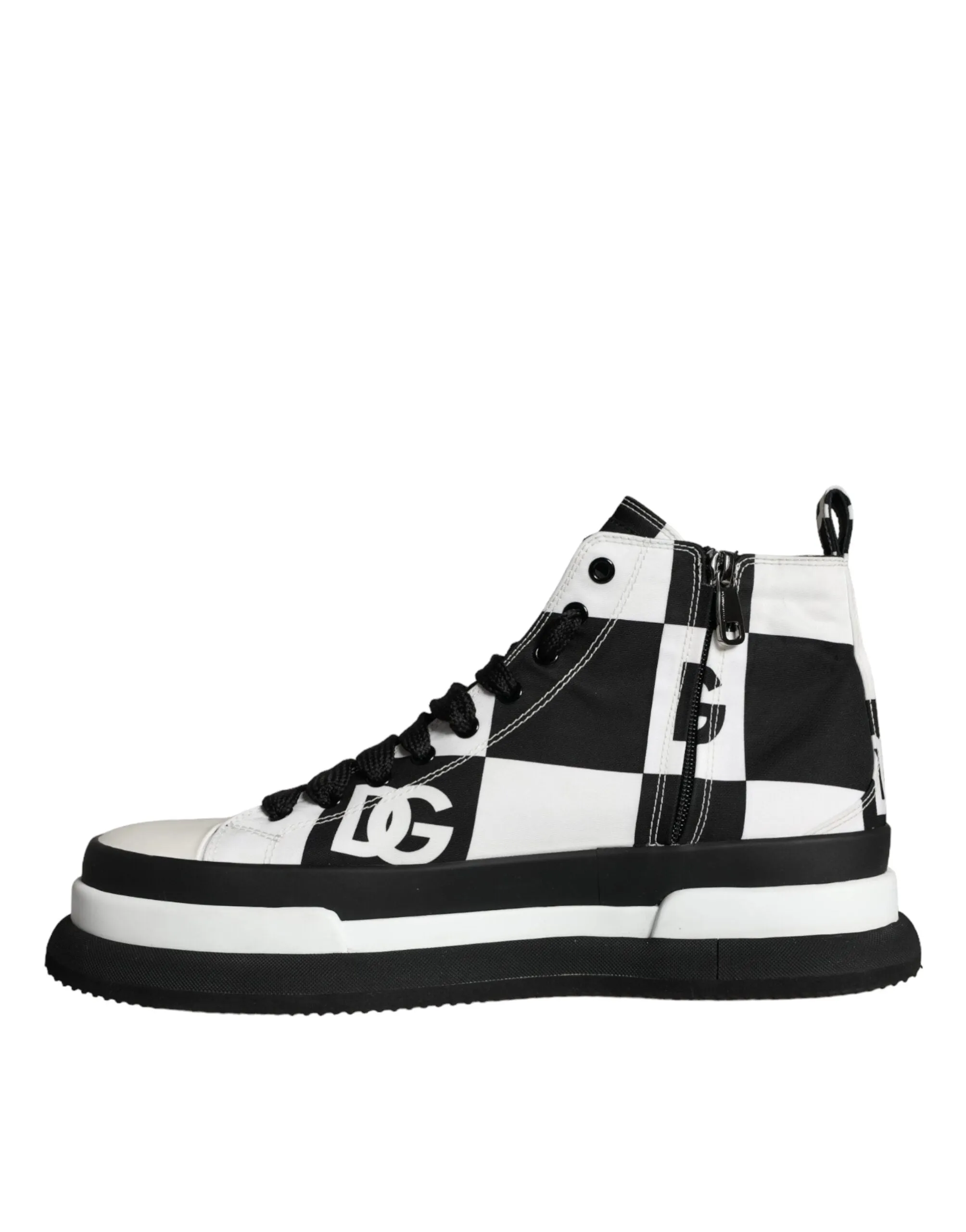 Black White Checkered High Top Sneakers Shoes sold by Louxly product image thumbnail 5