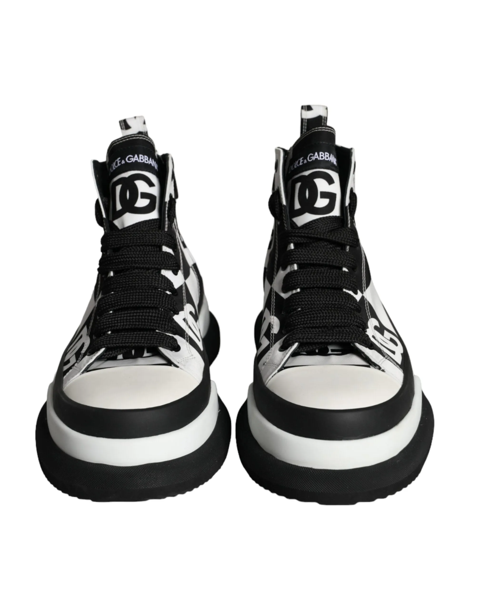 Black White Checkered High Top Sneakers Shoes sold by Louxly product image thumbnail 2