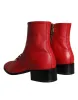Red Lambskin Leather Men Ankle Boots Shoes sold by Louxly