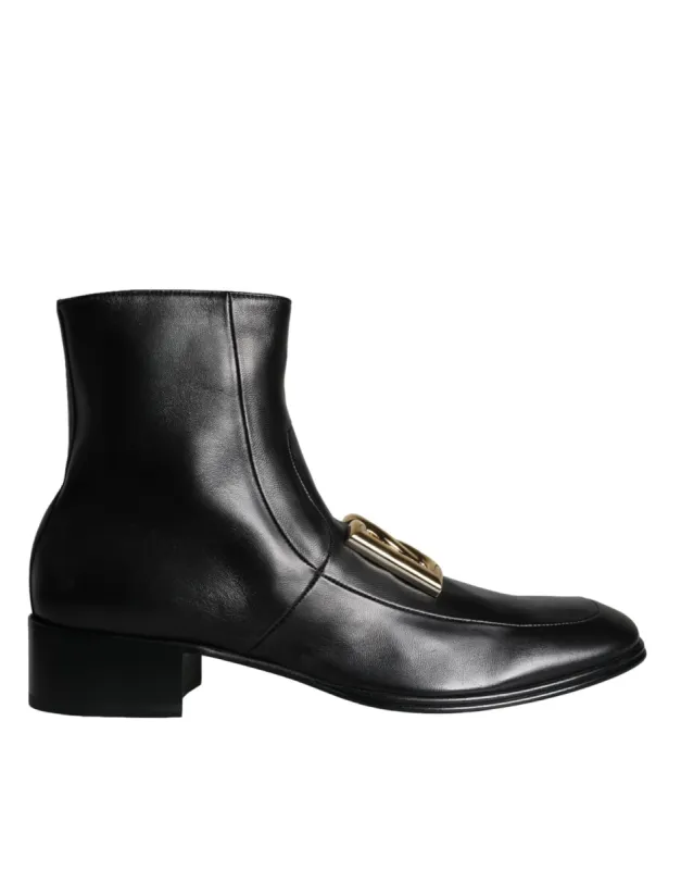 Black Lambskin Leather Men Ankle Boots Shoes sold by Louxly