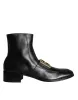 Black Lambskin Leather Men Ankle Boots Shoes sold by Louxly