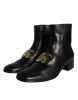 Black Lambskin Leather Men Ankle Boots Shoes sold by Louxly