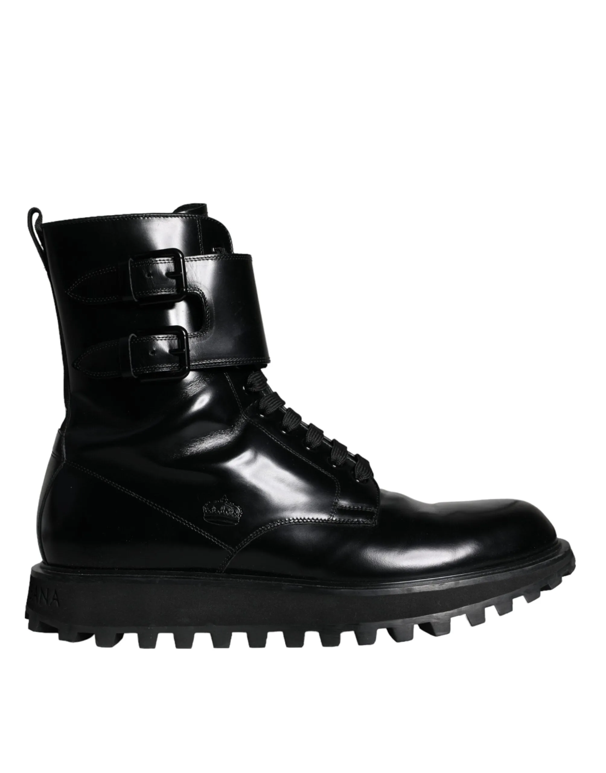 Black Leather Lace Up Men Mid Calf Boots Shoes sold by Louxly product image thumbnail 5