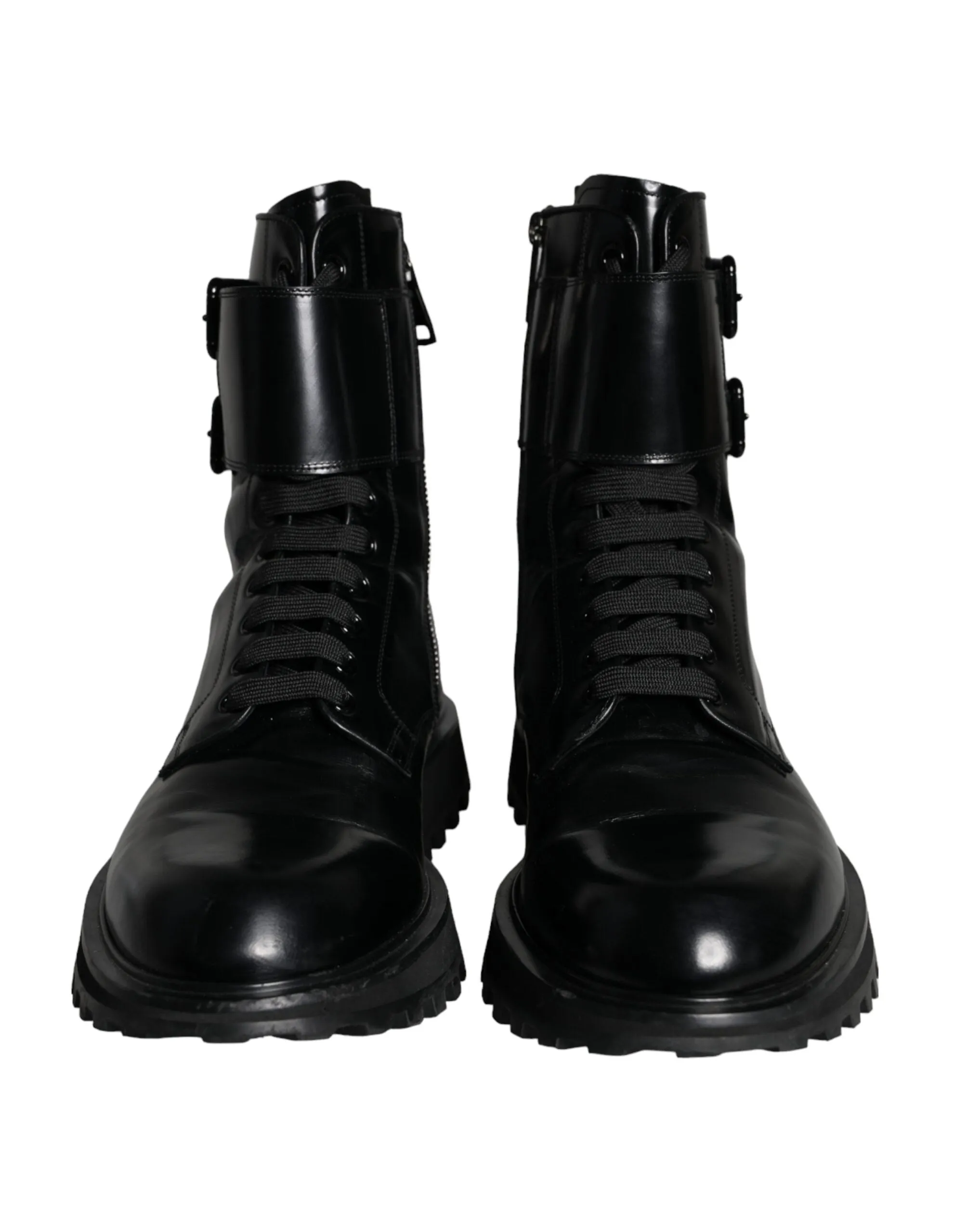 Black Leather Lace Up Men Mid Calf Boots Shoes sold by Louxly product image thumbnail 2